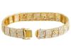 VINTAGE 18K GOLD WITH WHITE DIAMONDS BRACELET PIC-2