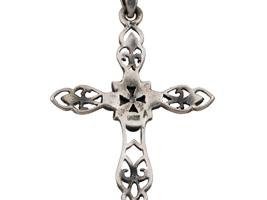 VINTAGE STERLING SILVER MARCASITE CROSS NECKLACES