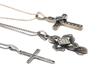 VINTAGE SILVER MARCASITE CROSS PENDANTS WITH CHAINS PIC-3