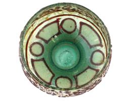 ANTIQUE ISLAMIC GLASS FOOTED CUP WITH CALLIGRAPHY