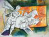 INDIAN WATERCOLOR PAINTING AFTER MF HUSAIN PIC-1