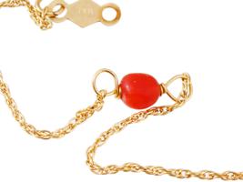 14K GOLD AND CORAL NECKLACE AND MATCHING EARRINGS