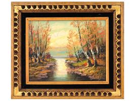 MID CENTURY LANDSCAPE OIL PAINTING SIGNED
