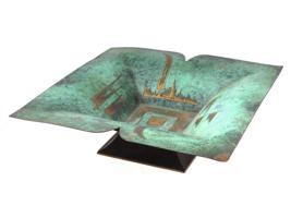 GERMAN WMF IKORA GILT METAL VERDIGRIS PLATE