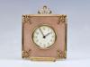 SWISS GILT BRONZE AND GOULOCHE ENAMEL DESK CLOCK PIC-0