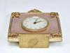 SWISS GILT BRONZE AND GOULOCHE ENAMEL DESK CLOCK PIC-3