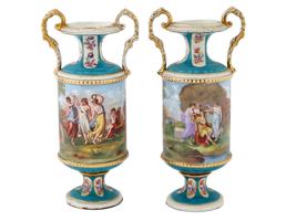 ANTIQUE ENGLISH EMPIRE WORKS PORCELAIN VASES