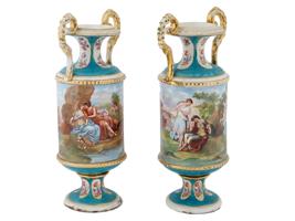 ANTIQUE ENGLISH EMPIRE WORKS PORCELAIN VASES