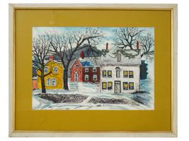 CANADIAN WINTER WATERCOLOR PAINTING BY JOHN KASYN