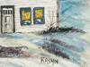 CANADIAN WINTER WATERCOLOR PAINTING BY JOHN KASYN PIC-2