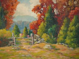 AMERICAN LANDSCAPE PAINTING BY JOSEPH HENRY SHARP