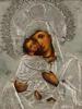 ANTIQUE RUSSIAN 84 SILVER ICON VLADIMIR MOTHER OF GOD PIC-1