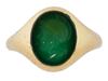 ANTIQUE VICTORIAN INTAGLIO 18K GOLD CHALCEDONY RING PIC-0