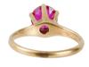 ANTIQUE 14K YELLOW GOLD RUBY COCKTAIL RING PIC-2