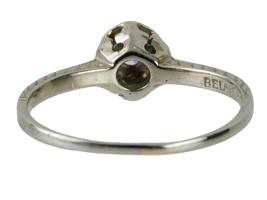 ANTIQUE BELAIS 18K WHITE GOLD DIAMOND WEDDING RING