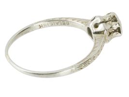 ANTIQUE BELAIS 18K WHITE GOLD DIAMOND WEDDING RING