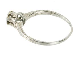 ANTIQUE BELAIS 18K WHITE GOLD DIAMOND WEDDING RING