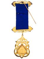 ANTIQUE MASONIC STERLING SILVER AND ENAMEL MEDAL