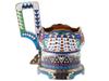 RUSSIAN 88 SILVER ENAMEL KOVSH FORM GLASS HOLDER PIC-2