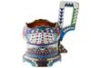 RUSSIAN 88 SILVER ENAMEL KOVSH FORM GLASS HOLDER PIC-0