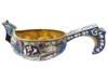 RUSSIAN GILT SILVER CLOISONNE ENAMEL KOVSH LADLE PIC-2