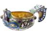 RUSSIAN GILT SILVER CLOISONNE ENAMEL KOVSH LADLE PIC-0