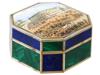 RUSSIAN KREMLIN SILVER ENAMEL LAPIS MALACHITE BOX PIC-0