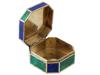 RUSSIAN KREMLIN SILVER ENAMEL LAPIS MALACHITE BOX PIC-1