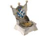 RUSSIAN SILVER ENAMEL MONOGRAM THRONE SALT CELLAR PIC-0