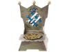 RUSSIAN SILVER ENAMEL MONOGRAM THRONE SALT CELLAR PIC-1