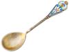 RUSSIAN 88 SILVER GILT AND CLOISONNE ENAMEL SPOON PIC-0