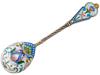 RUSSIAN 88 SILVER GILT AND CLOISONNE ENAMEL SPOON PIC-1