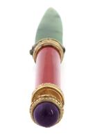 RUSSIAN SILVER ENAMEL JADE GEMSTONE LETTER OPENER