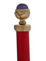 RUSSIAN SILVER ENAMEL JADE GEMSTONE LETTER OPENER