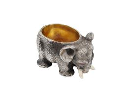 RUSSIAN SILVER ELEPHANT SALT CELLAR WITH RUBY EYES