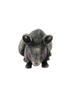 RUSSIAN 84 SILVER FIGURE OF A MOUSE W RUBY EYES