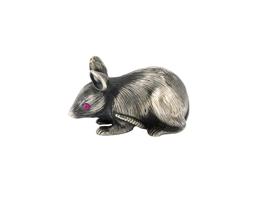 RUSSIAN 84 SILVER FIGURE OF A MOUSE W RUBY EYES