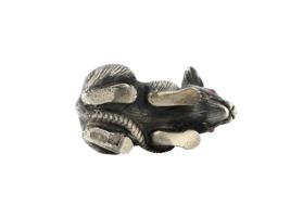 RUSSIAN 84 SILVER FIGURE OF A MOUSE W RUBY EYES