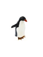 RUSSIAN CARVED JADE SILVER RUBY PENGUIN FIGURINE