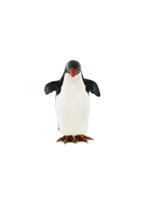 RUSSIAN CARVED JADE SILVER RUBY PENGUIN FIGURINE