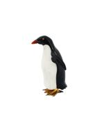 RUSSIAN CARVED JADE SILVER RUBY PENGUIN FIGURINE