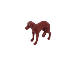 RUSSIAN CARVED RED JASPER GREYHOUND FIGURE W RUBY EYES