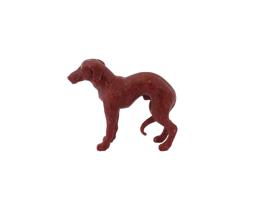 RUSSIAN CARVED RED JASPER GREYHOUND FIGURE W RUBY EYES