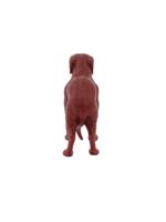 RUSSIAN CARVED RED JASPER GREYHOUND FIGURE W RUBY EYES