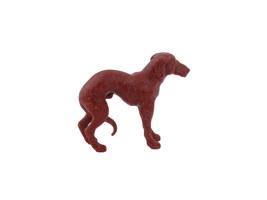 RUSSIAN CARVED RED JASPER GREYHOUND FIGURE W RUBY EYES