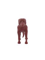 RUSSIAN CARVED RED JASPER GREYHOUND FIGURE W RUBY EYES