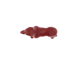 RUSSIAN CARVED RED JASPER GREYHOUND FIGURE W RUBY EYES