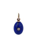 RUSSIAN 14K GOLD AND LAPIS LAZULI EGG PENDANT