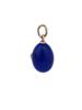 RUSSIAN 14K GOLD AND LAPIS LAZULI EGG PENDANT PIC-1