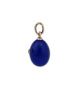 RUSSIAN 14K GOLD AND LAPIS LAZULI EGG PENDANT